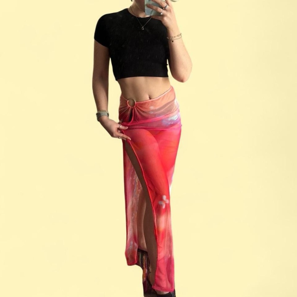 PrettyLittleThing Red Maxi Skirt